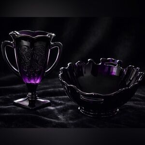 💜 LE Smith Black Amethyst Nymph Bowl & Goblet Set💜